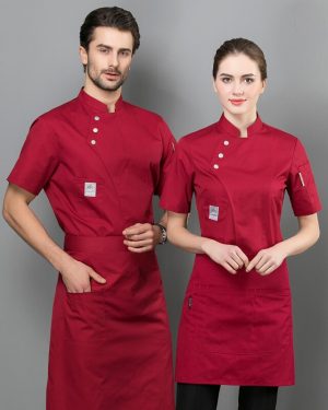 đồng phục nhà hàng âu màu đỏ