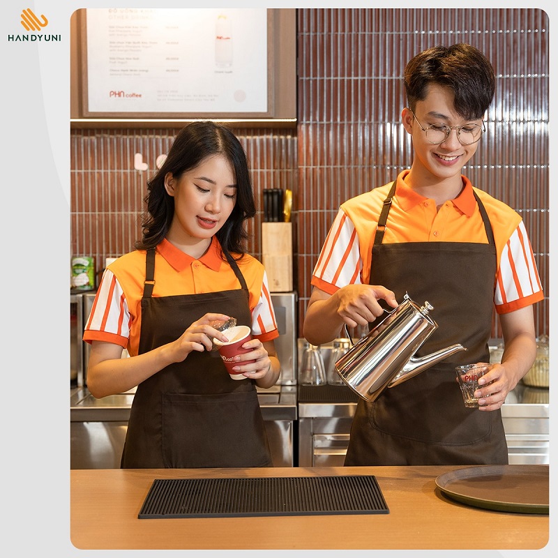 Mẫu tạp dề đồng phục quán cafe