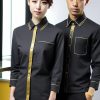 Đồng phục quản lý khách sạn màu đen phối viền vàng