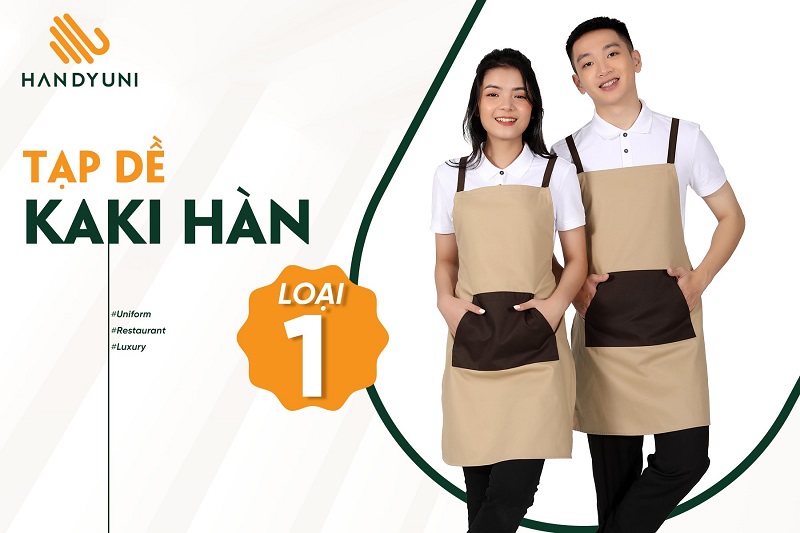Đồng phục tạp dề được may từ vải kaki bền đẹp