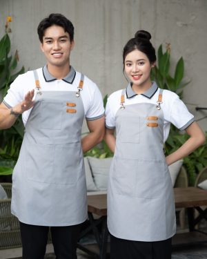 Tạp dề cà phê màu xám