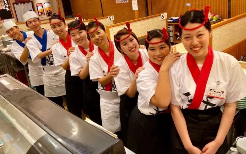 tạp dề quán sushi