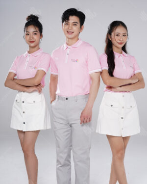 Áo thun đồng phục công ty màu hồng pastel