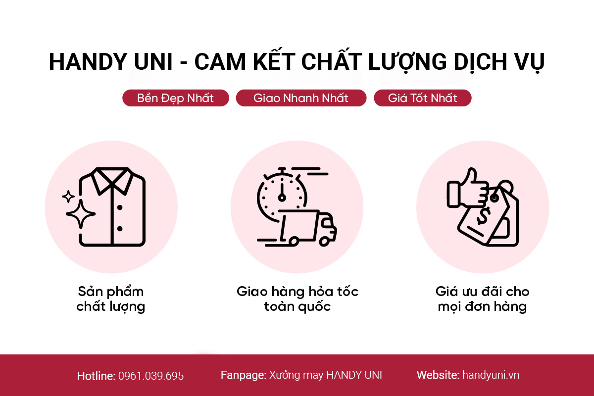 Cam kết chất lượng từ xưởng may Handy Uni