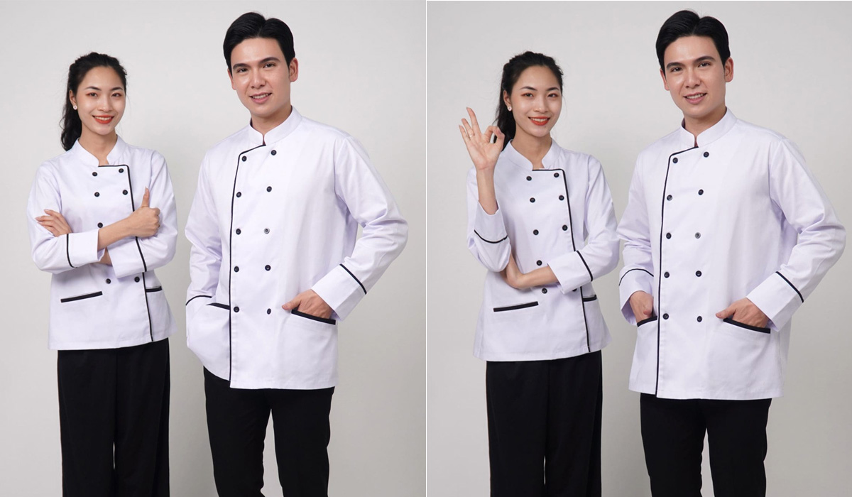 Mẫu đồng phục bếp cao cấp, chất liệu thoáng mát – phù hợp môi trường làm việc nhiệt độ cao