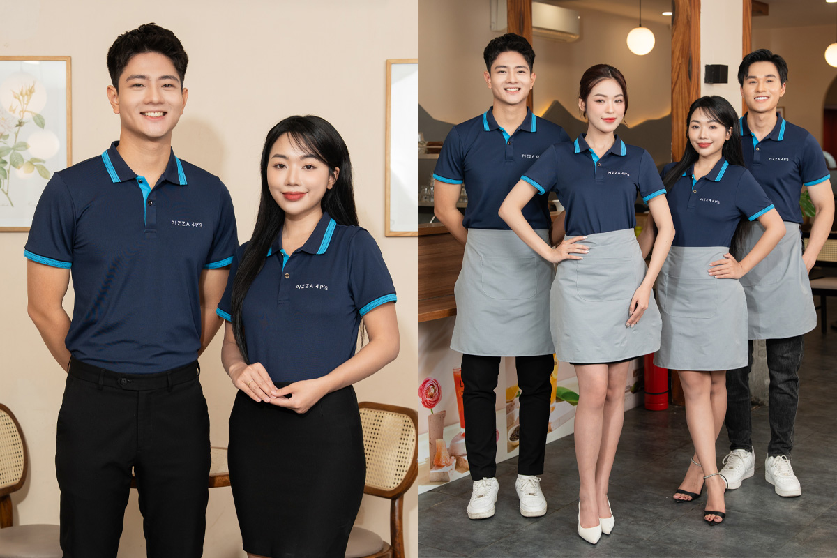 Nên đặt logo nhà hàng ở ngực trái của áo