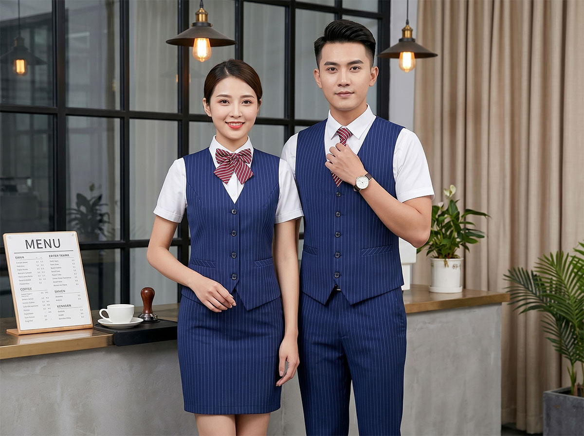 Mẫu áo gile vest đồng phục nhà hàng khách sạn cao cấp