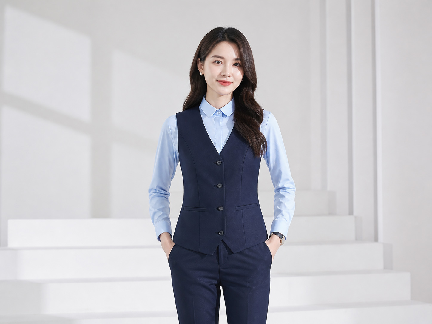 Mẫu áo gile vest 1 hàng nút