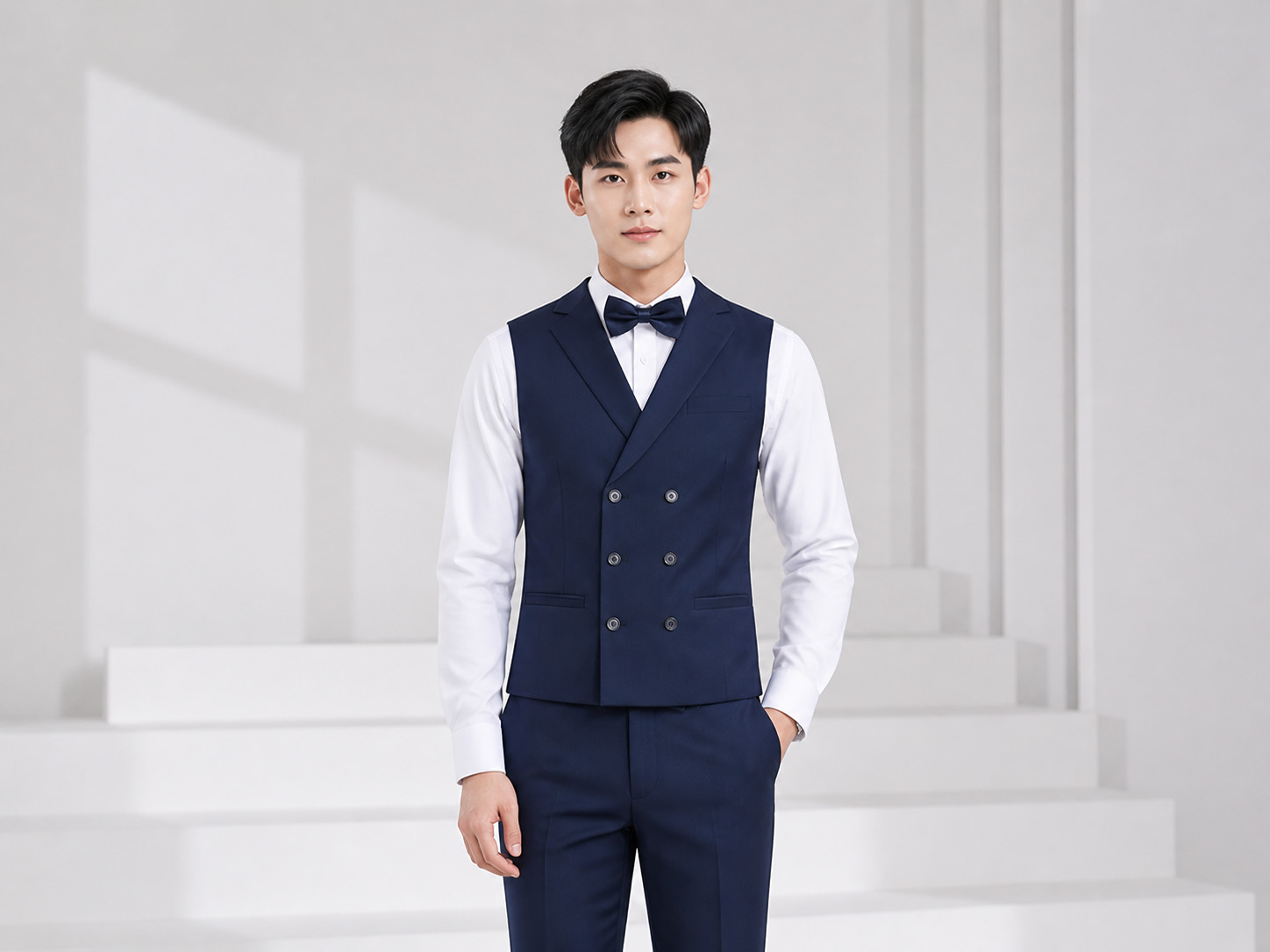 Mẫu áo gile vest 2 hàng nút cao cấp