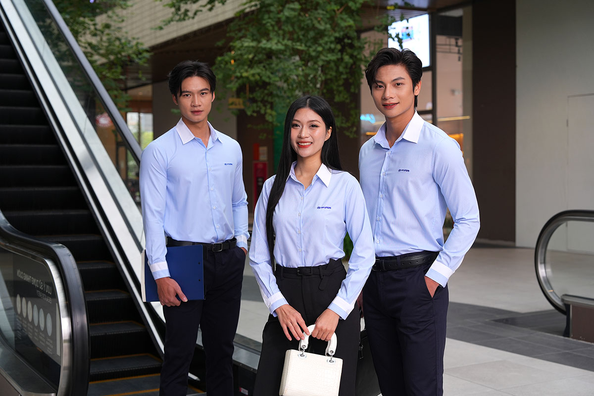Mẫu áo sơ mi đồng phục dài tay