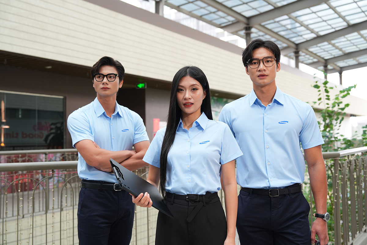 Mẫu sơ mi đồng phục công sở thiết kế hiện đại