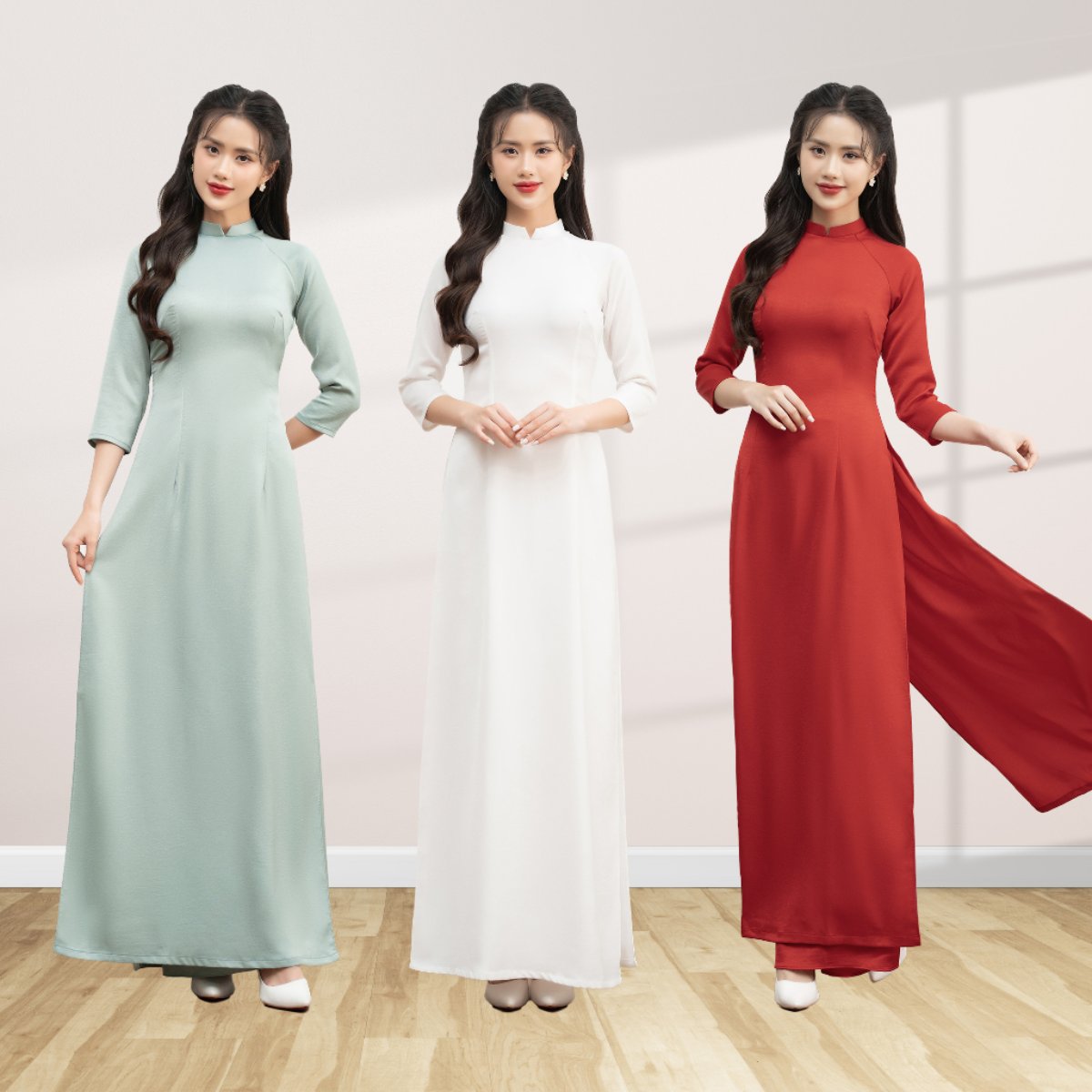 Áo dài truyền thống cổ cao tôn nét duyên dáng