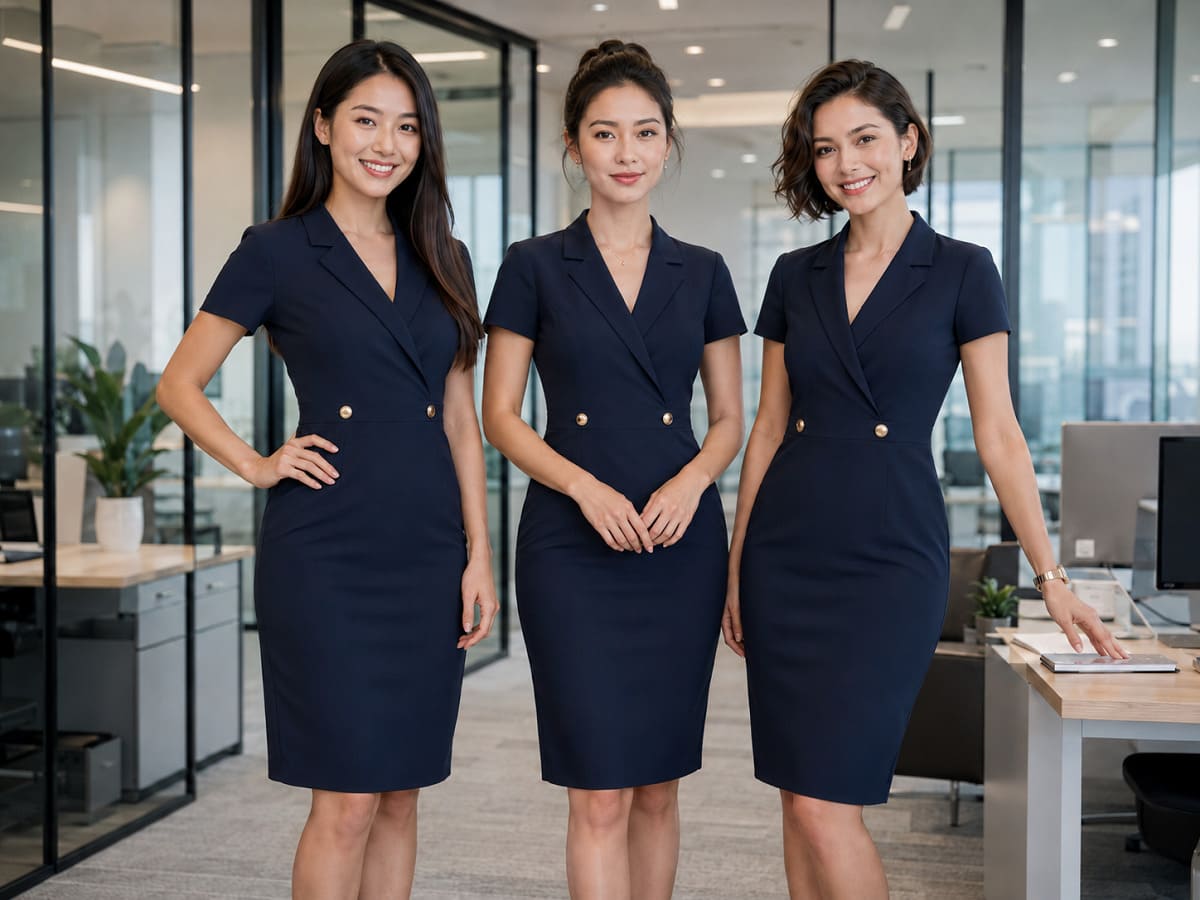Váy liền thân cổ vest mang phong cách chỉn chu