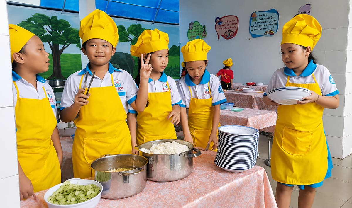 Đồng phục bếp màu vàng mang lại cảm giác vui tươi, ấm áp và giàu năng lượng