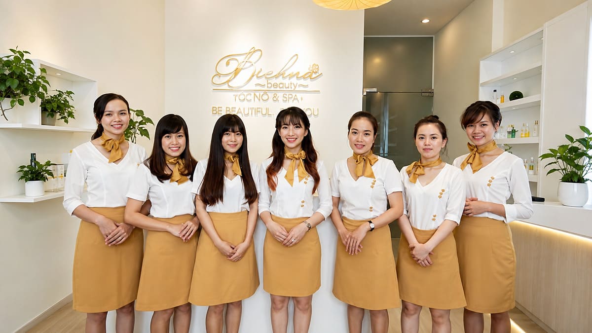 Set áo spa màu vàng kết hợp chân váy mang đến hình ảnh mềm mại và thanh lịch