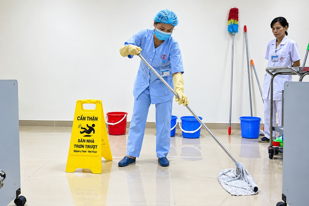 Đồng phục vệ sinh bệnh viện ưu tiên bộ quần áo đồng bộ