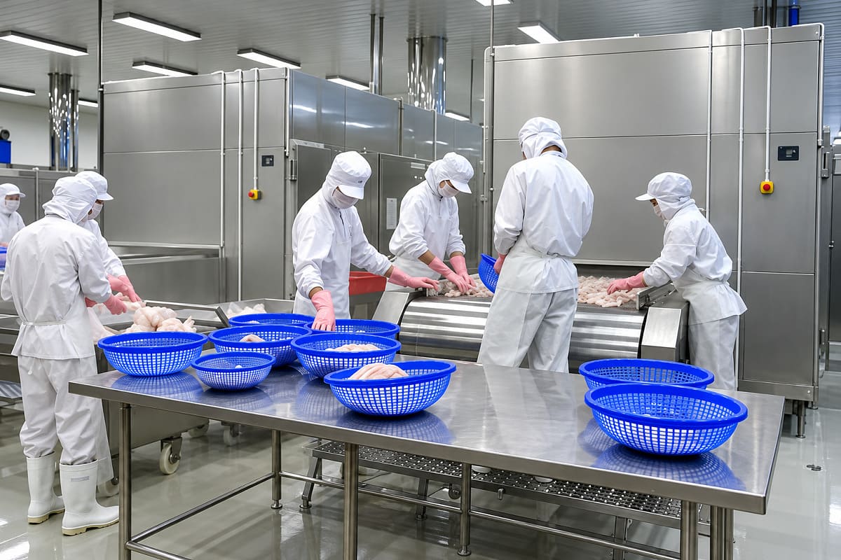 Đồng phục công ty thực phẩm đông lạnh có khả năng giữ ấm, chống ẩm phù hợp